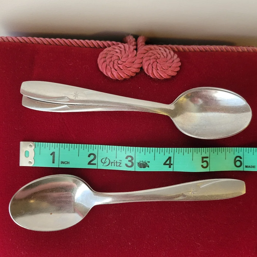 Atomic Northern Star Spoons (4)~ Stainless by Wallace ~ Vintage ~ Retro ~ 1960s?